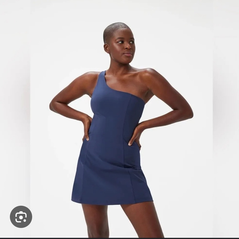 Outdoor Voices Navy Asymmetrical Exercise Dress